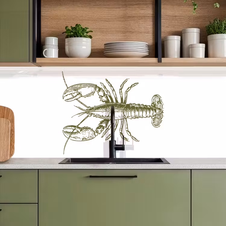 Kitchen splashback - Green - Cancer - White — 8
