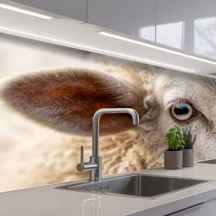 Kitchen splashback - Sheep - Eye - White — 2