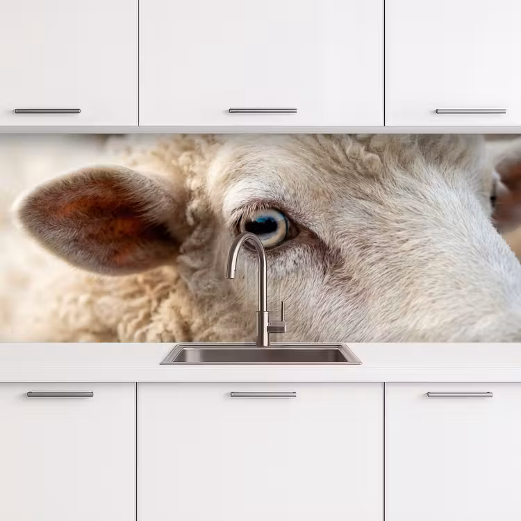 Kitchen splashback - Sheep - Eye - White — 4