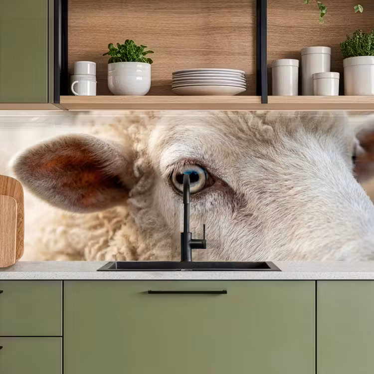 Kitchen splashback - Sheep - Eye - White — 8