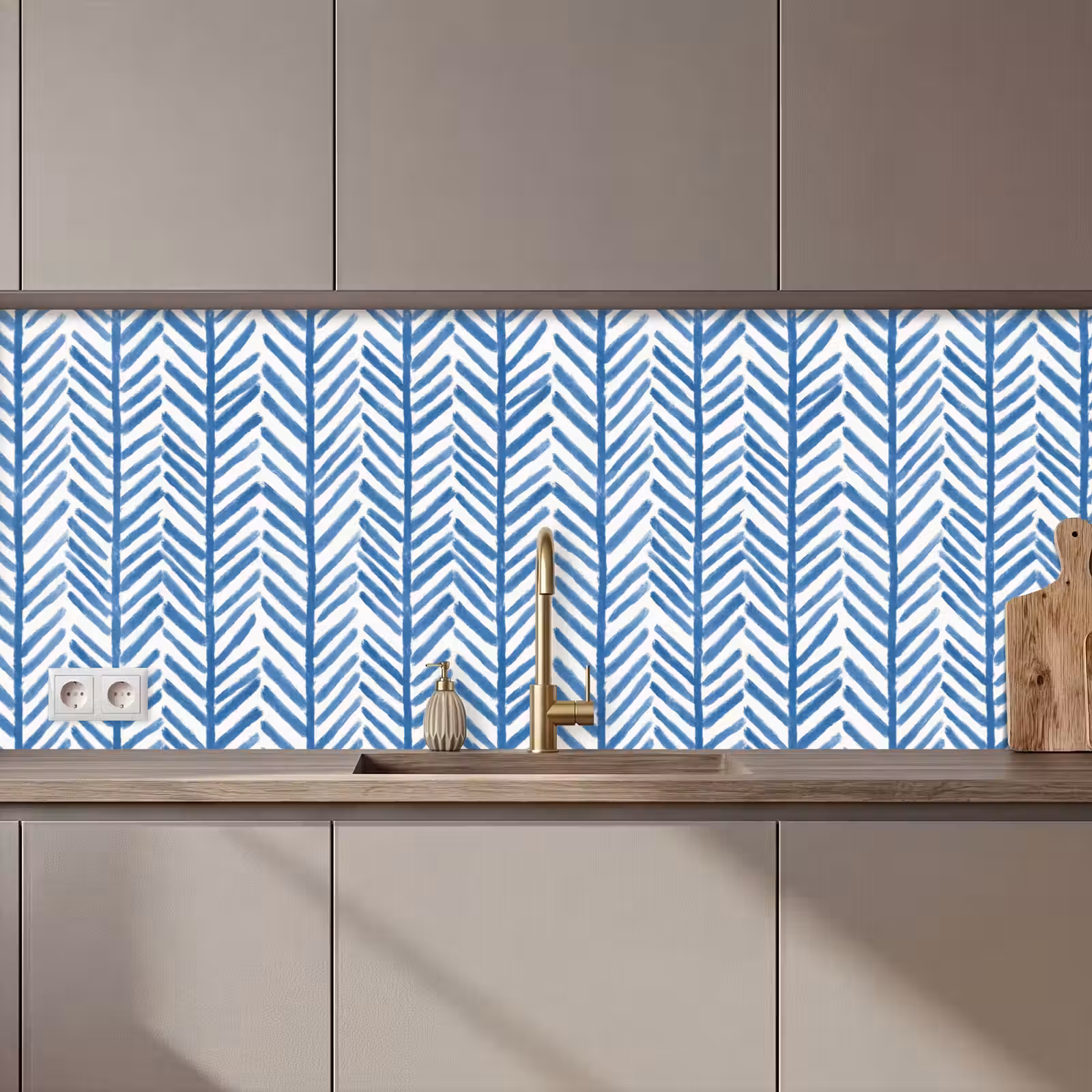 Kitchen splashback - Pattern - Stripe - Blue — 1
