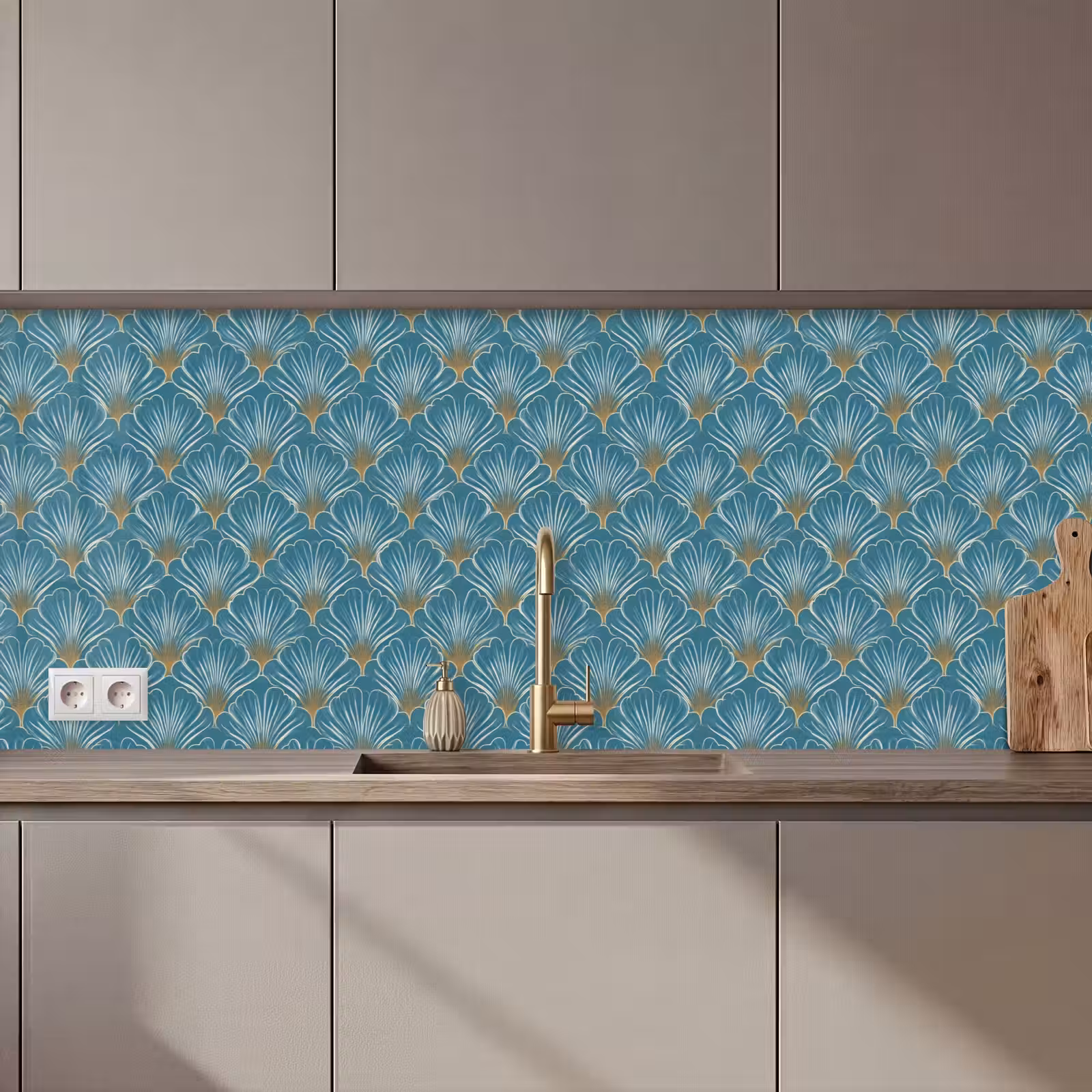 Kitchen splashback - Symmetrical - Pattern - Blue — 1