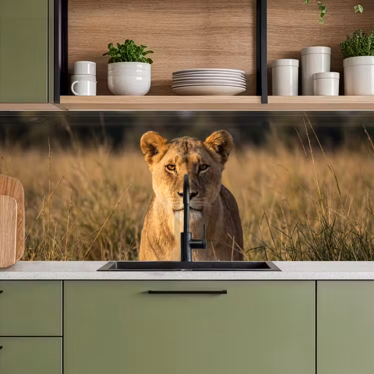 Kitchen splashback - Lioness - Grass - Yellow — 8