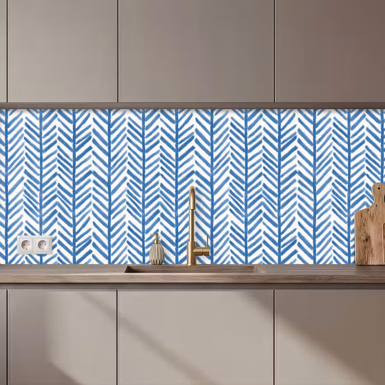 Kitchen splashback - Pattern - Stripe - Blue — 1