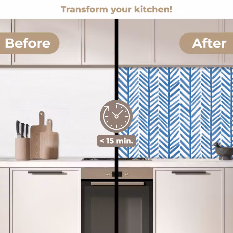Kitchen splashback - Pattern - Stripe - Blue — 3