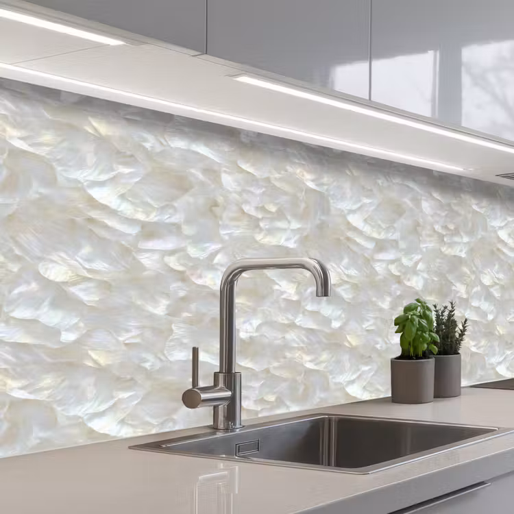 Kitchen splashback - Pearl Gloss - White - Shell — 2