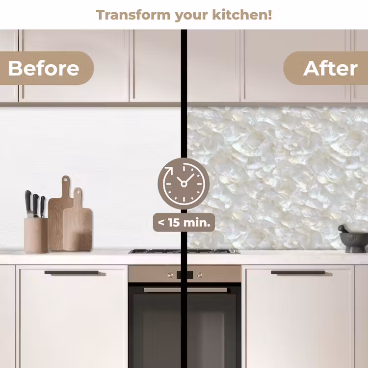 Kitchen splashback - Pearl Gloss - White - Shell — 3