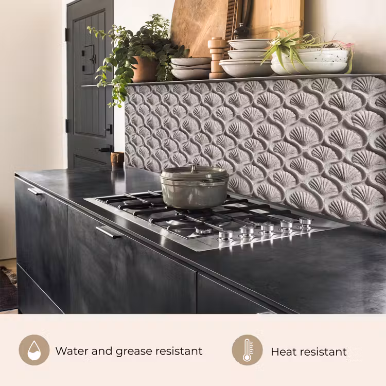 Kitchen splashback - Sand - Shell Shape - Gray — 5