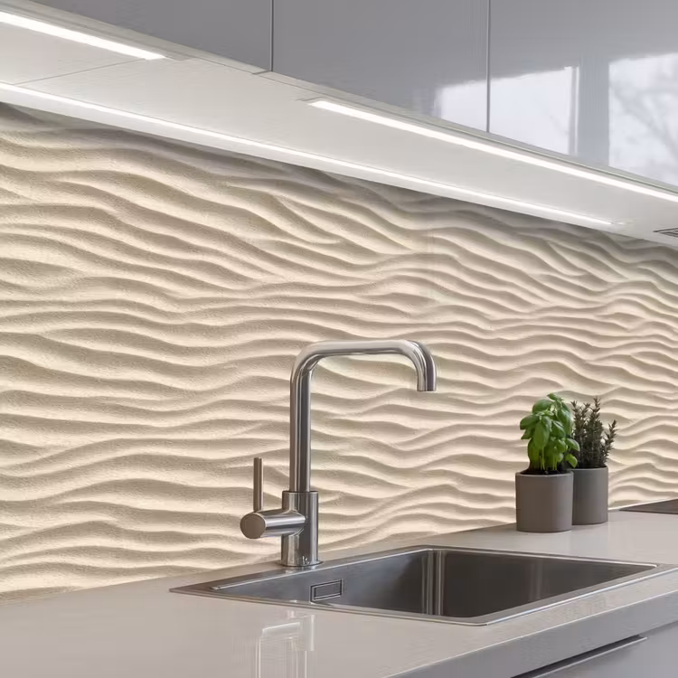 Kitchen splashback - Sand - Waves - Beige — 2