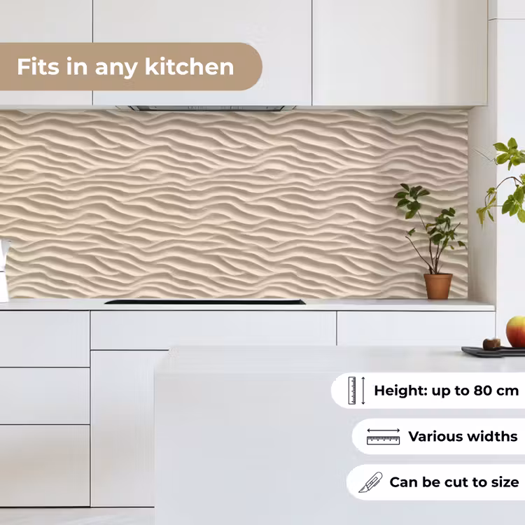 Kitchen splashback - Sand - Waves - Beige — 7