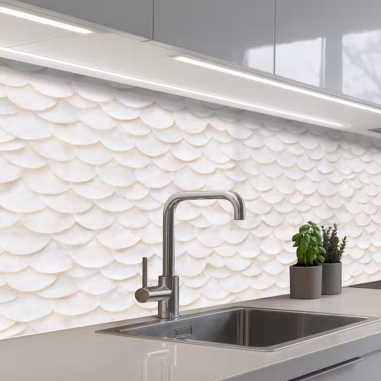 Kitchen splashback - Scales - White - Elegant — 2
