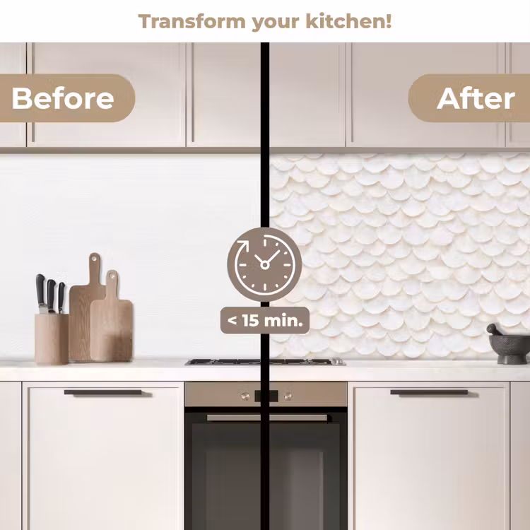 Kitchen splashback - Scales - White - Elegant — 3
