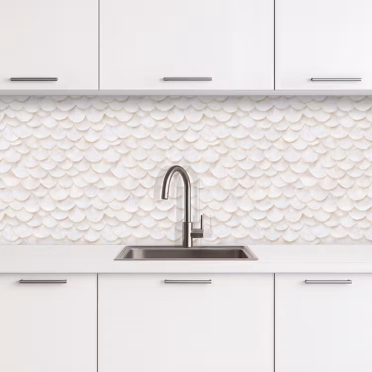 Kitchen splashback - Scales - White - Elegant — 4