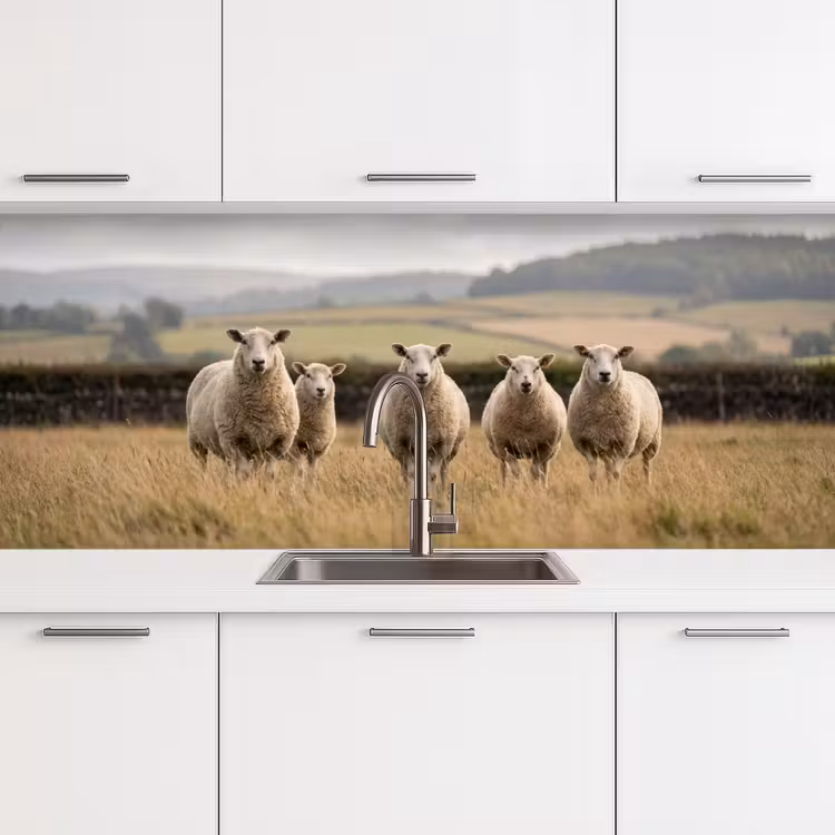 Kitchen splashback - Sheep - Pasture landscape - Hills — 4