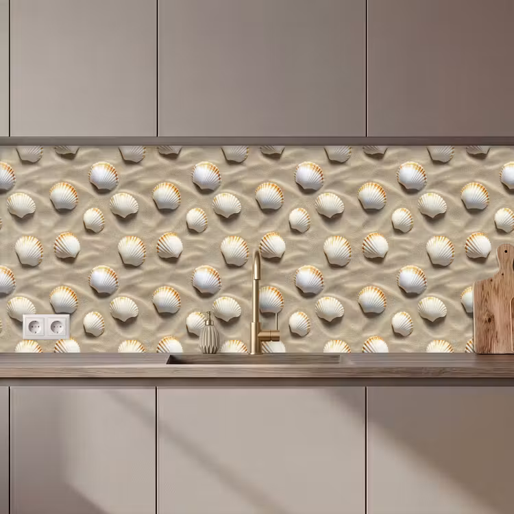 Kitchen splashback - Shells - Sand - Maritime — 1