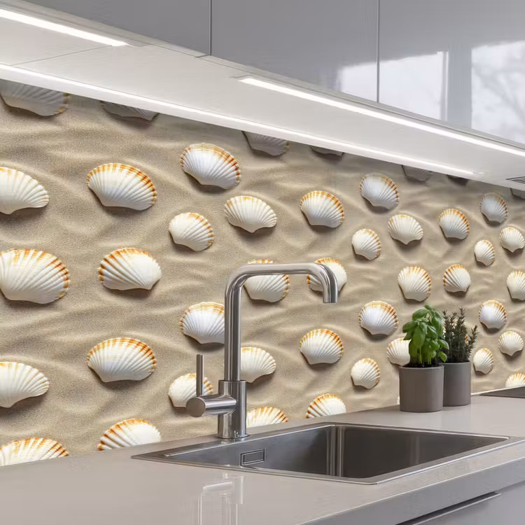 Kitchen splashback - Shells - Sand - Maritime — 2