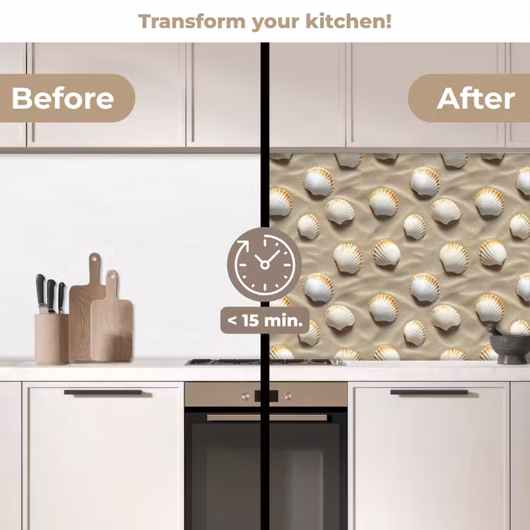 Kitchen splashback - Shells - Sand - Maritime — 3