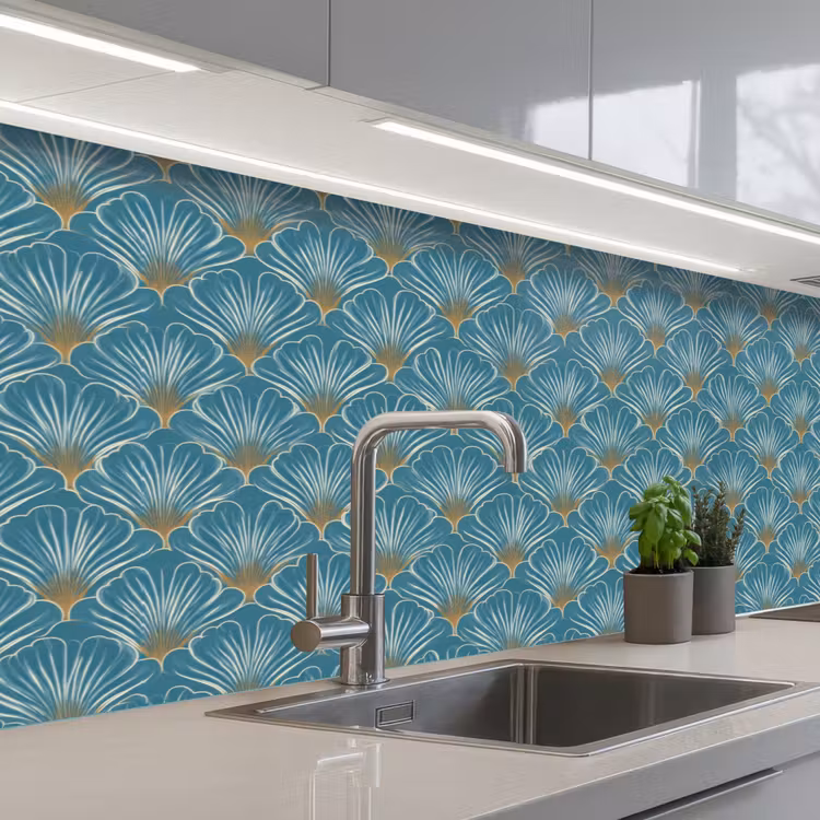 Kitchen splashback - Symmetrical - Pattern - Blue — 2
