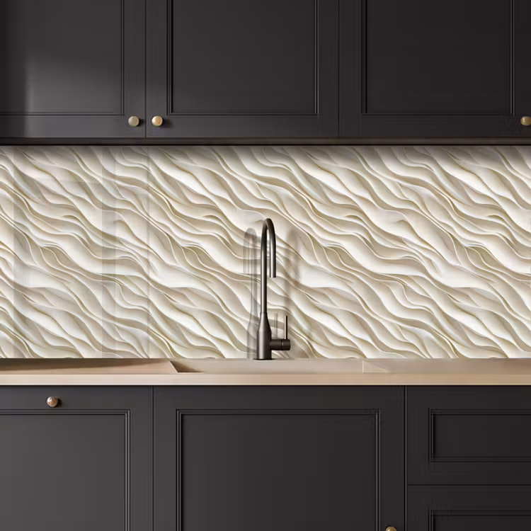 Kitchen splashback - Waves - White - Minimalist — 6