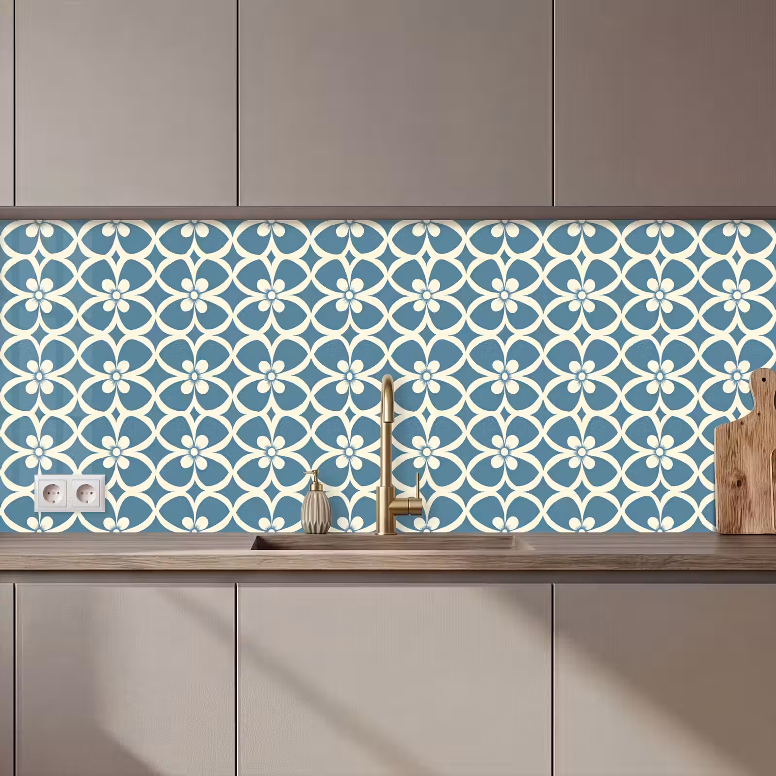 Kitchen splashback - Pattern - Symmetrical - Blue — 1