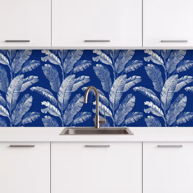 Kitchen splashback - Leaf - Palm - Blue — 4