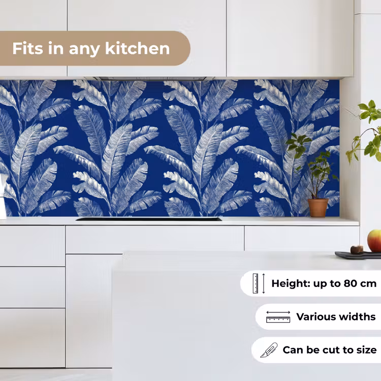 Kitchen splashback - Leaf - Palm - Blue — 7
