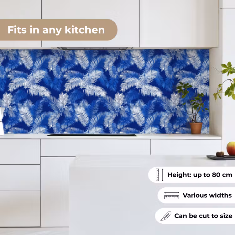 Kitchen splashback - Palm leaf - Pattern - Blue — 7