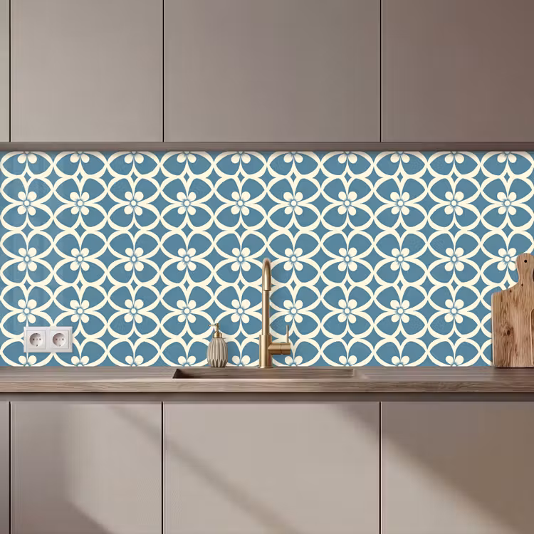 Kitchen splashback - Pattern - Symmetrical - Blue — 1