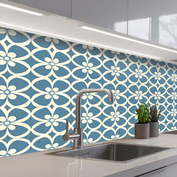Kitchen splashback - Pattern - Symmetrical - Blue — 2