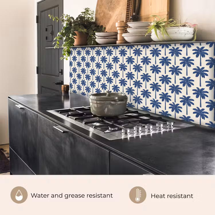 Kitchen splashback - Symmetrical - Palm - Blue — 5