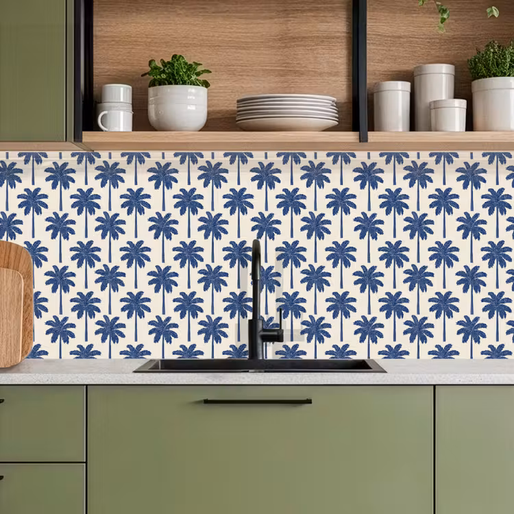 Kitchen splashback - Symmetrical - Palm - Blue — 8