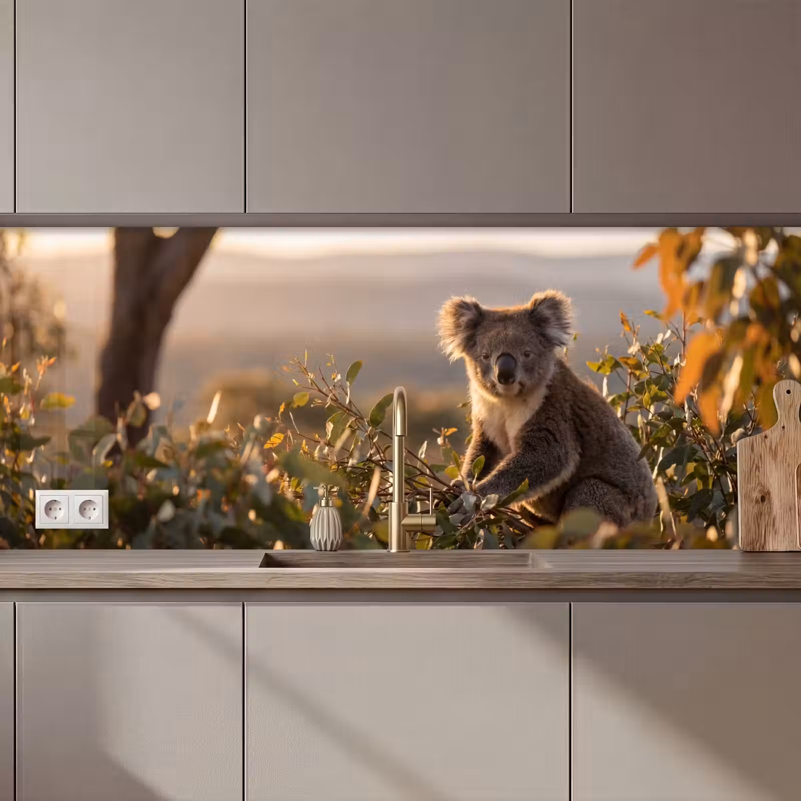 Kitchen splashback - Koala - Leaves - Morning light — 1
