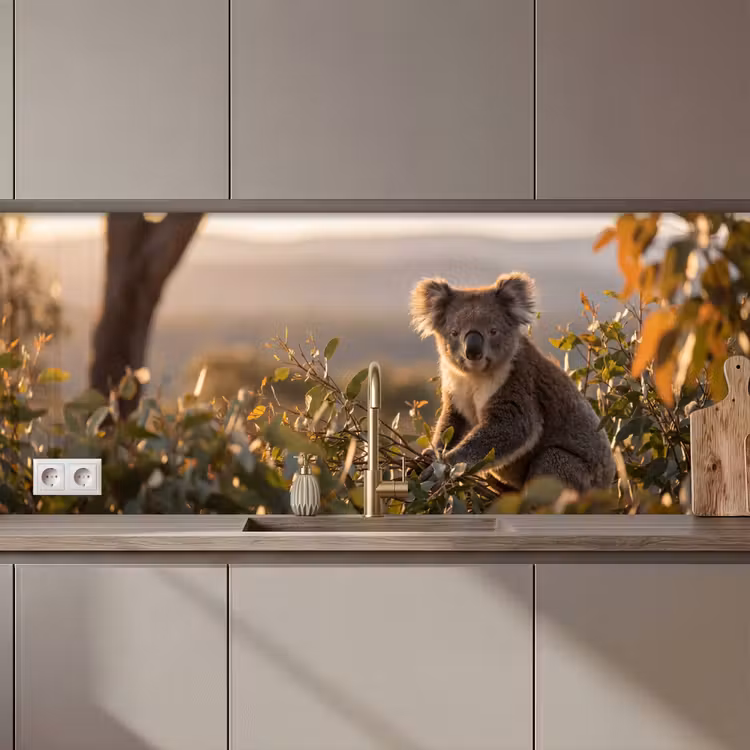 Kitchen splashback - Koala - Leaves - Morning light — 1