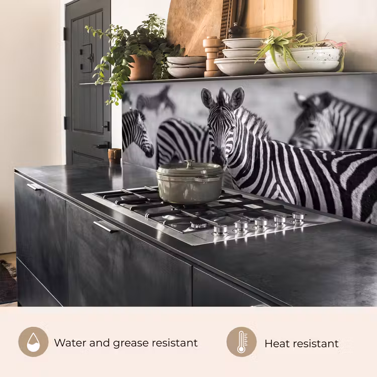 Kitchen splashback - Zebras - Black - White — 5