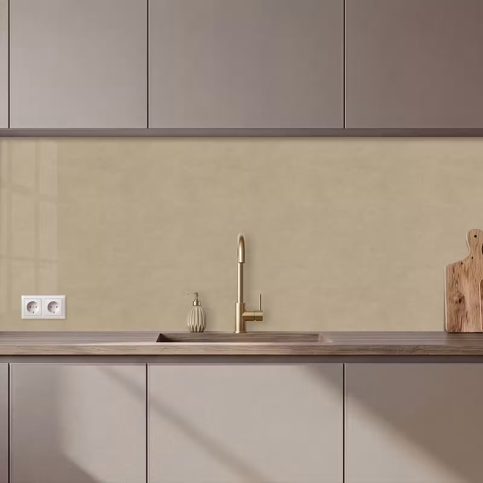 Kitchen splashback - Sand color - Granular texture - Concrete — 1