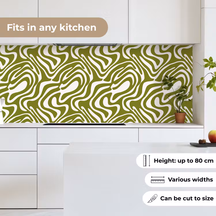 Kitchen splashback - Line pattern - Green - Organic — 7