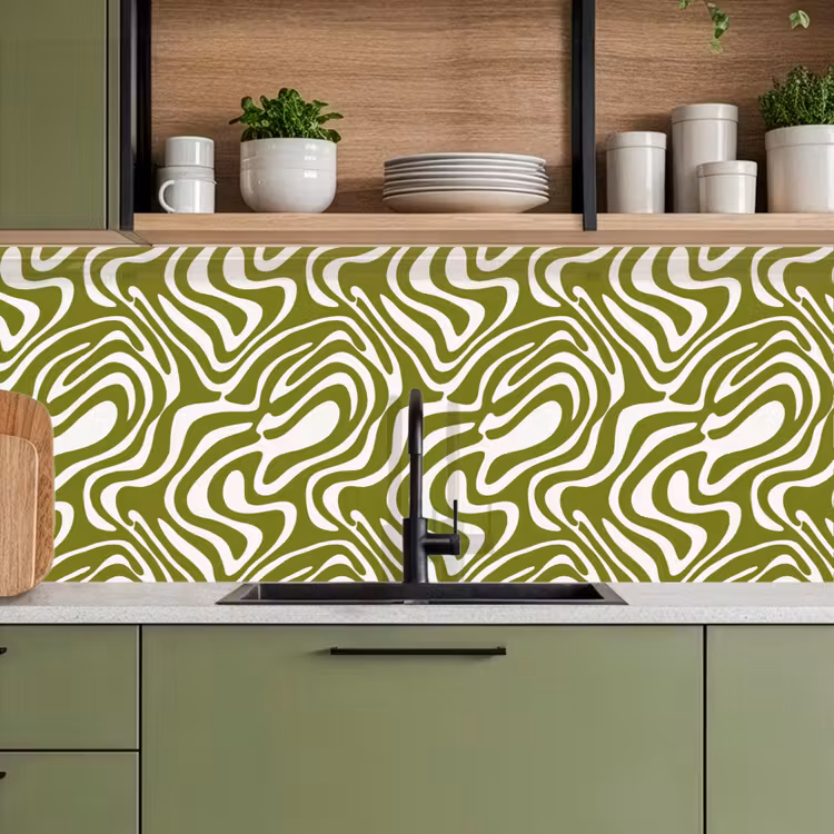 Kitchen splashback - Line pattern - Green - Organic — 8