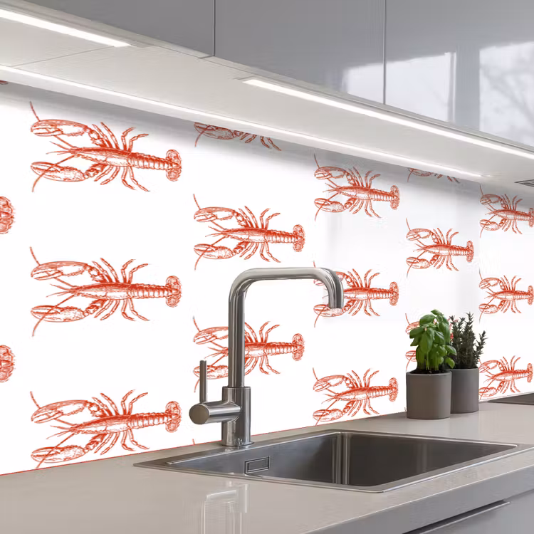 Kitchen splashback - Lobster - Red - Pattern — 2