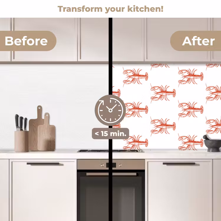 Kitchen splashback - Lobster - Red - Pattern — 3
