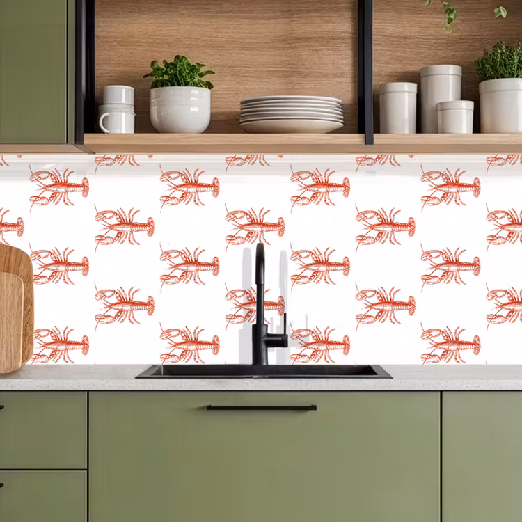 Kitchen splashback - Lobster - Red - Pattern — 8