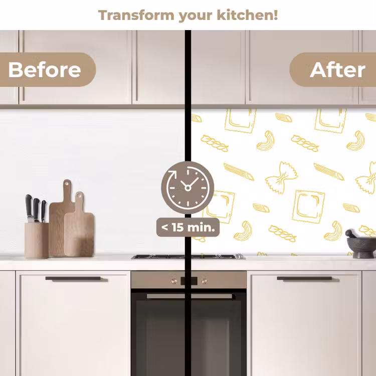 Kitchen splashback - Pasta - Yellow - White - Pattern — 3