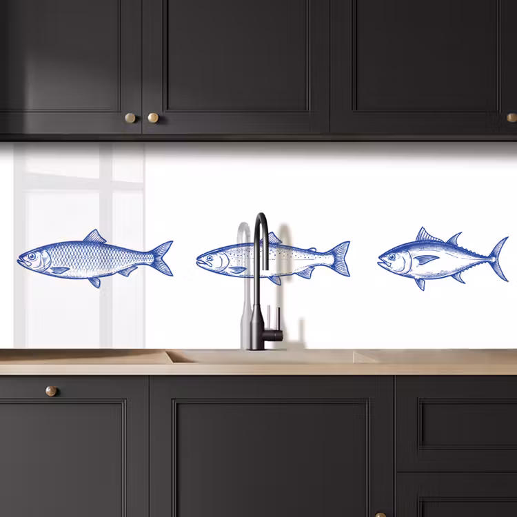 Kitchen splashback - Pisces - Blue - White — 6