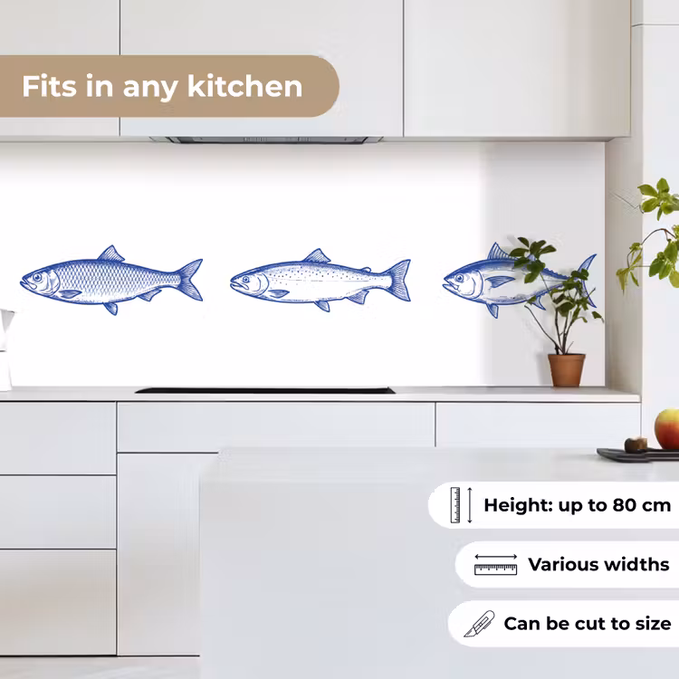 Kitchen splashback - Pisces - Blue - White — 7
