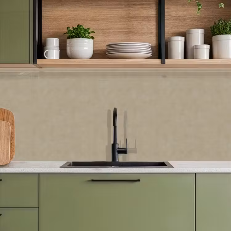 Kitchen splashback - Taupe color - Clouded texture - Natural — 8