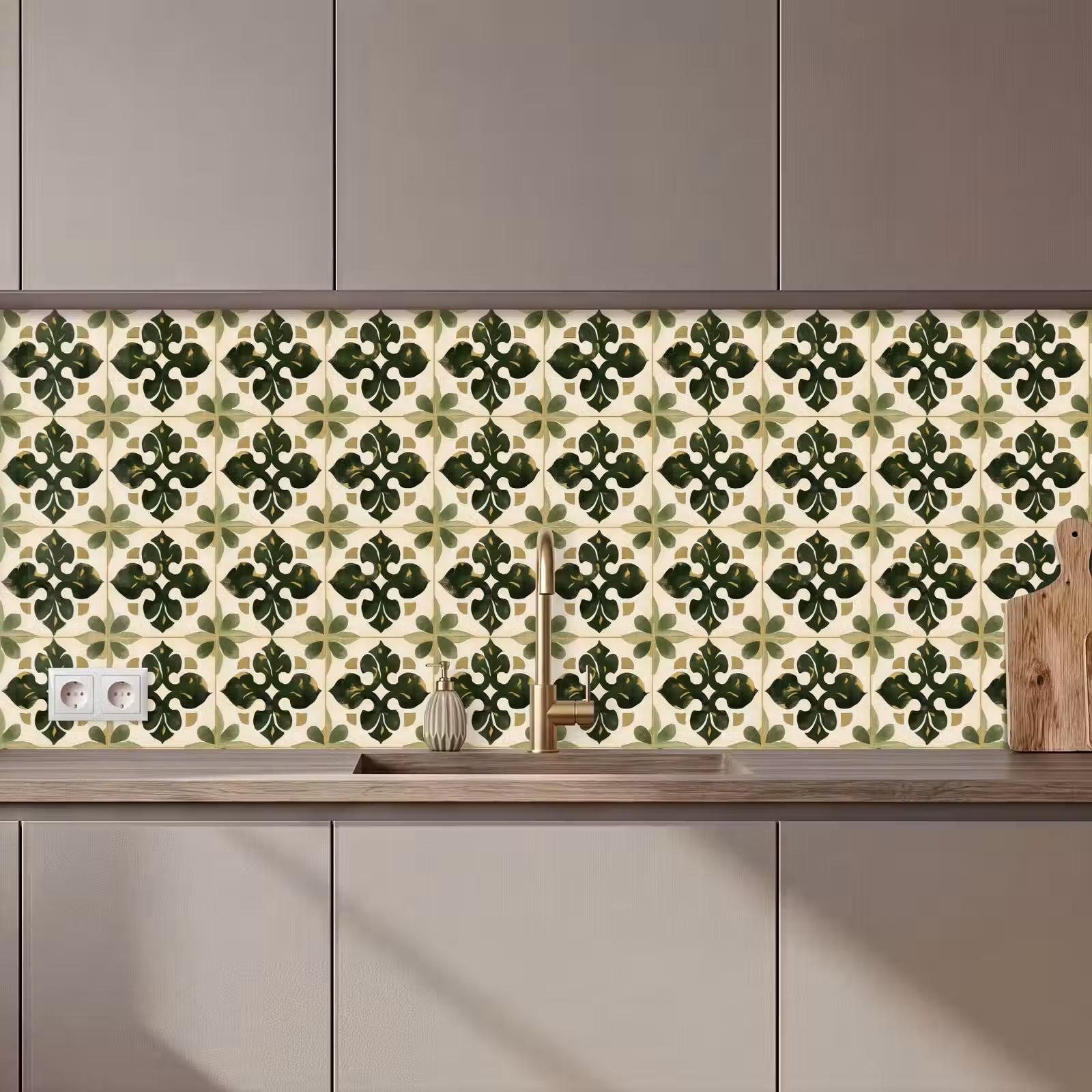 Kitchen splashback - Pattern - Tile - Green — 1