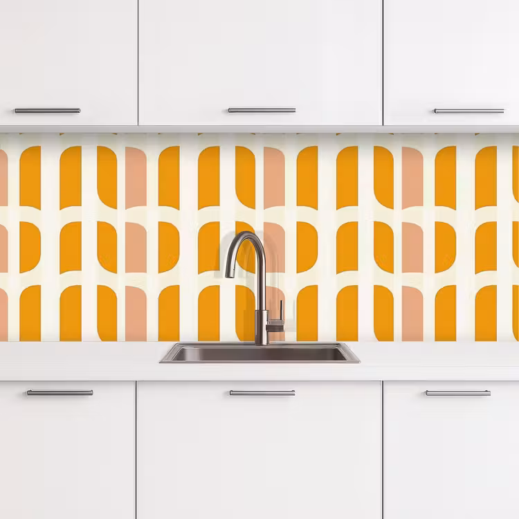 Kitchen splashback - Geometric - Pattern - Yellow - Pink — 4