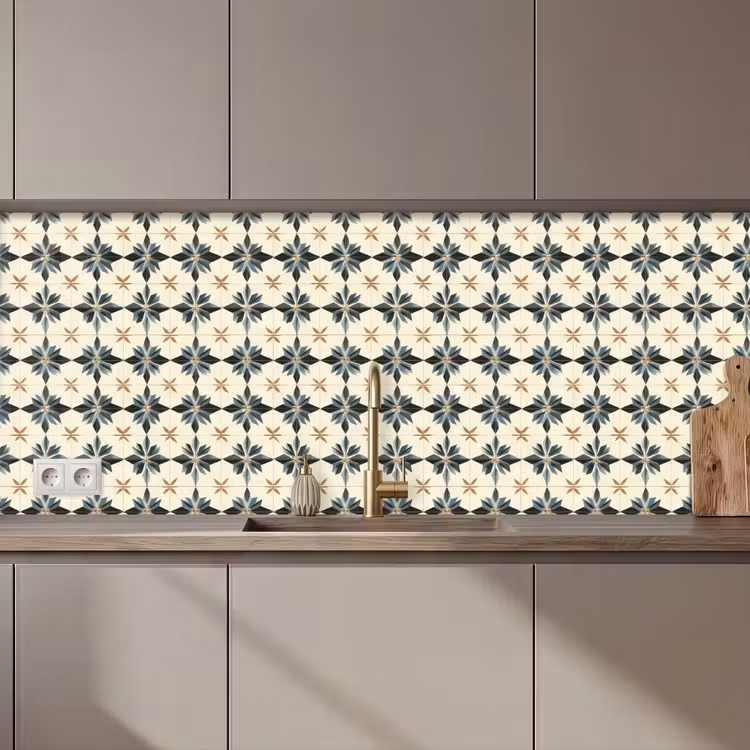 Kitchen splashback - Ornamental - Ornament - Blue — 1
