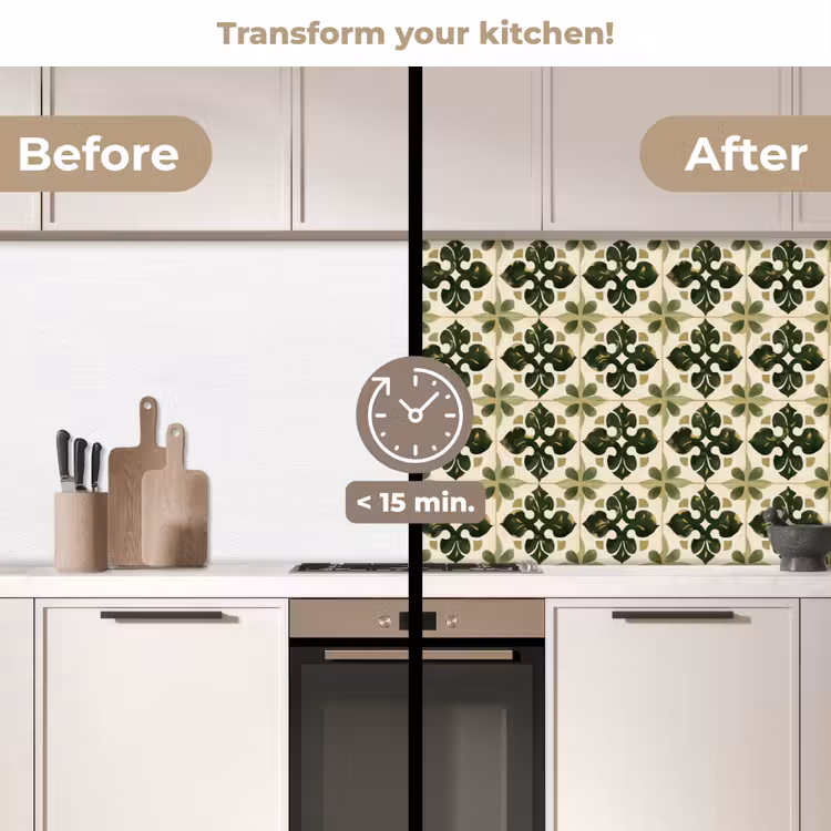 Kitchen splashback - Pattern - Tile - Green — 3