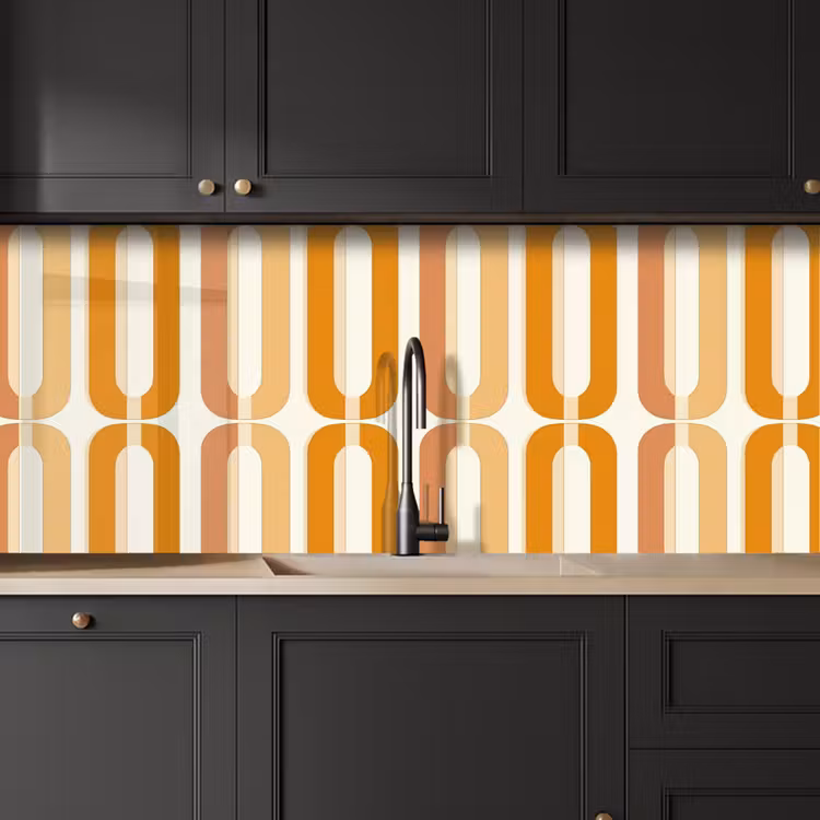 Kitchen splashback - U-shape - Retro - Orange — 6
