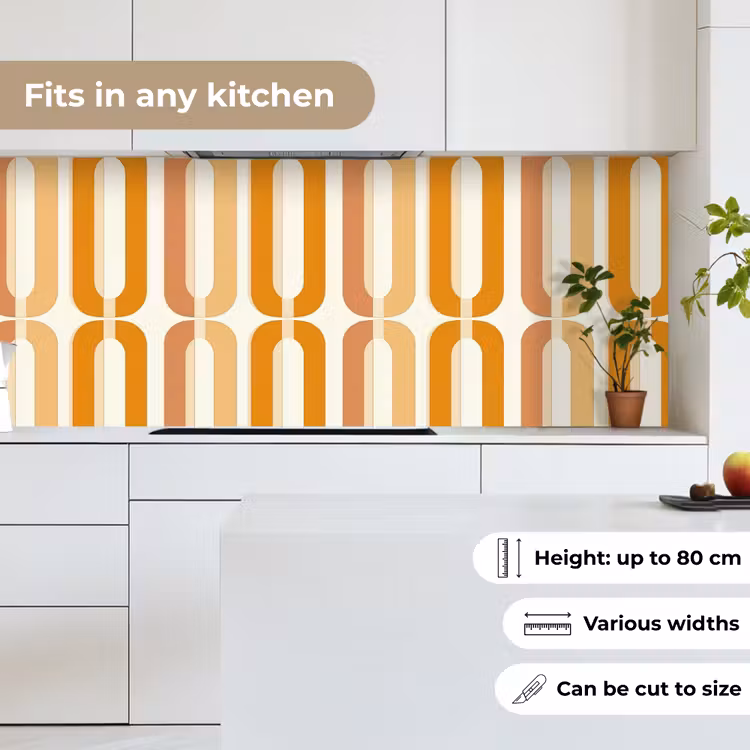 Kitchen splashback - U-shape - Retro - Orange — 7